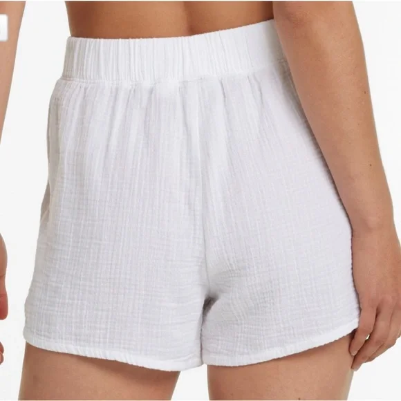 L.L. BEAN White Cloud Gauze High Rise Cover-Up Shorts--NWT--L - Picture 6 of 12